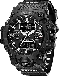 V2A Bold & Big Dial Analog-Digital Sports Watch for Men | Multifunction Military Wristwatch | Gift for Men