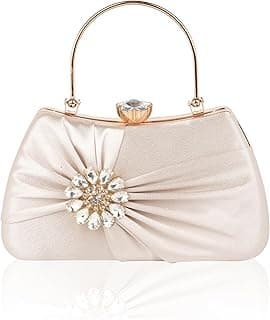 BAGNINE Clutch Purse for Women | Elegant Evening Party Handheld Purse | Detachable Chain Strap | Crystal Clasp Closure | Stylish Handbag for Wedding, Party, Festive Events & Special Occasions