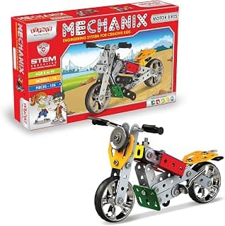Mechanix Motorbikes STEM Toy, Building and Construction Set for Boys and Girls Age 7+ Years