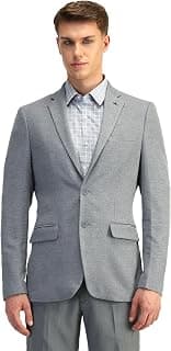 Arrow Knitted Textured Pattern Mens Blazer with Three Pockets and Double-Vented Back Hem Single Breasted Blazer