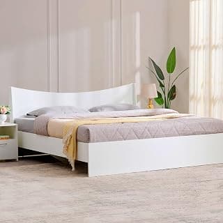Home Centre Helios Alton | Engineered Wood | King Beds | White | 1 Year Warranty