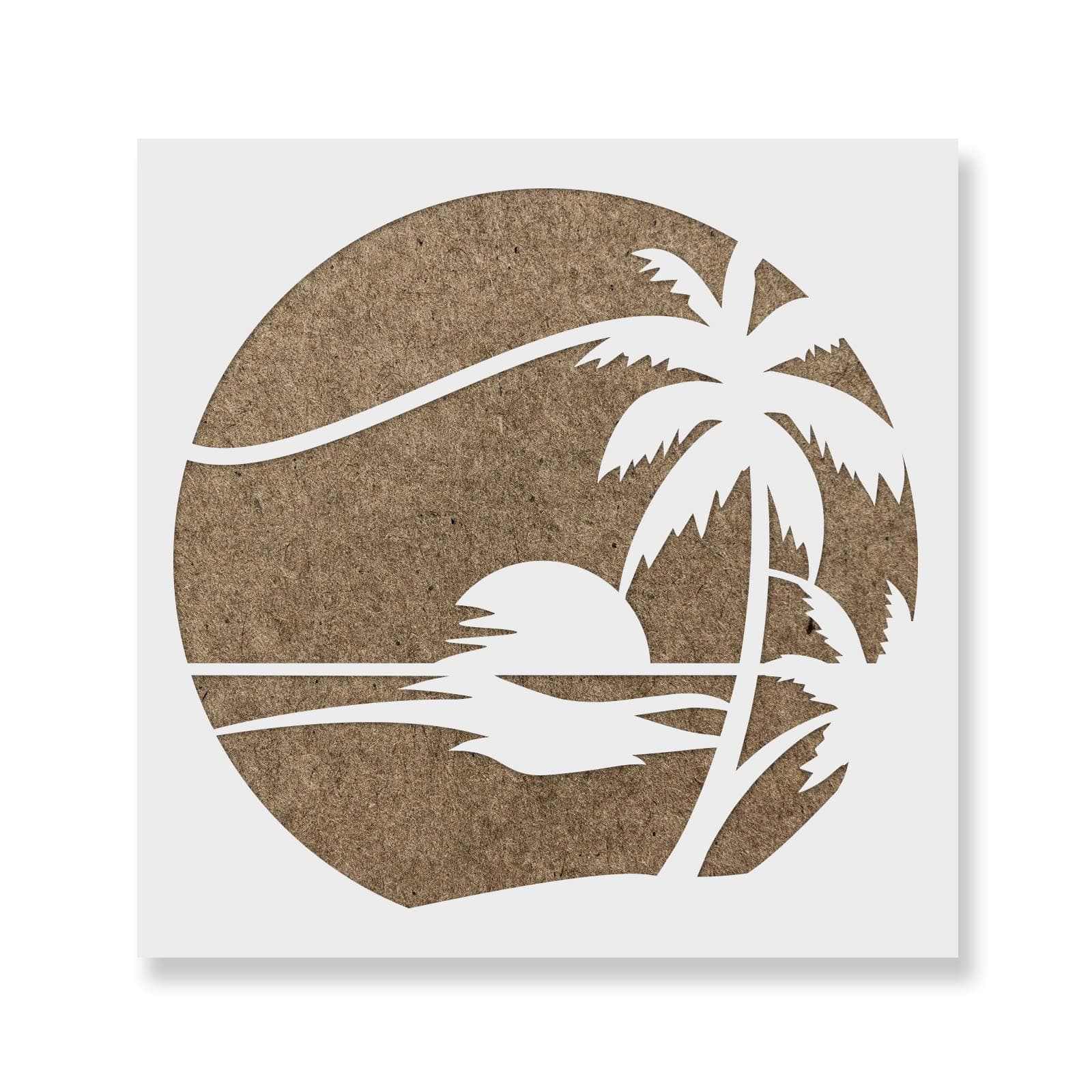 Stencil Revolution Sunset Beach Stencil, Beach Sunset Drawing Stencil