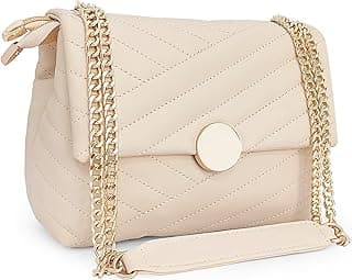 ADISA Women's Girls Quilted Cross Body Sling Bag with Gold Chain (SL5136)
