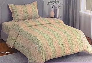 Bombay Dyeing Epigram Printed Single Bed 100% Cotton Bedsheet Collection - (224X150) (Green/Peach)