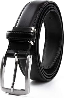 Contacts Men's Genuine Leather Pin Buckle Belt | Leather Belt for Men Classic Designs for Work & Business Casual