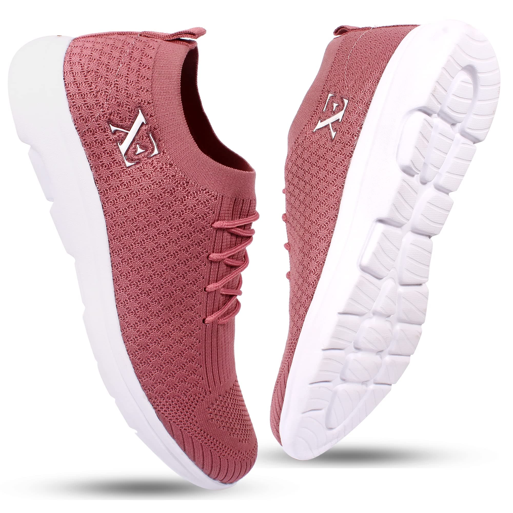 XE Looks Comfortable Breathable Upper Mesh with Memory Foam Insole Casual Purple Shoes for Women-UK 5