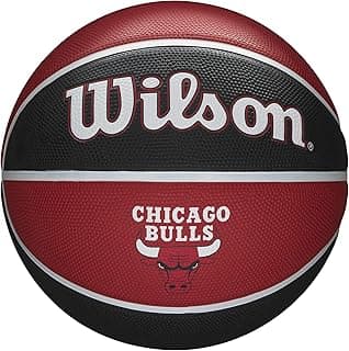 Wilson Basketball NBA Team Tribute Basketball Chi Bulls, Red/Black/White Size 7