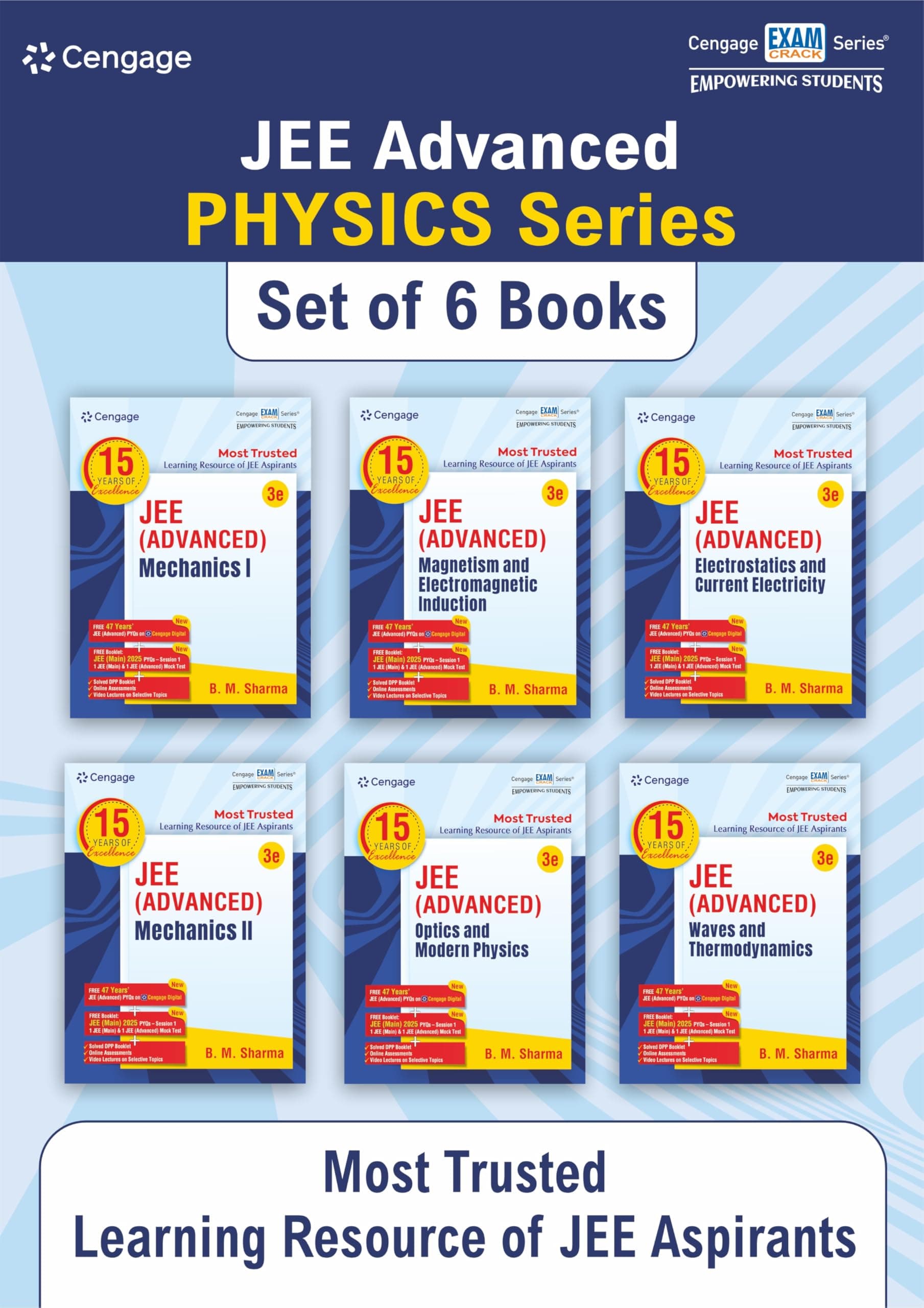 Cengage Physics Combo for JEE Advanced: Mechanics I + Mechanics II + Magnetism & Electromagnetic Induction + Electrostatics & Current Electricity + ... Free Online Assessments & Digital Content