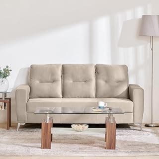 Home Centre Helios Vive | Fabric|Solid Wood | 3 Seater Sofas | Grey | 1 Year Warranty