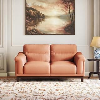 Urban Ladder Colby 2 Seater Fabric Sofa in Saddle Tan