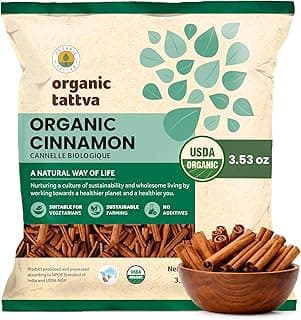 ORGANIC TATTVA Cinnamon Sticks 50g | Organic Gluten-Free Dalchini Whole | Natural & Aromatic Spice for Cooking, Baking, Tea, Coffee & Indian Dishes