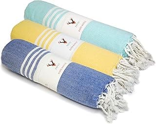 Bath Towels|Light Weight Turkish Style Cotton Bath Towels for Men|75X150Cm Quick Absorption &Faster Drying Bath Towel for Women|100% Cotton(Pack Of 3,Royal Blue,Yellow&Water Green),Large,90 TC