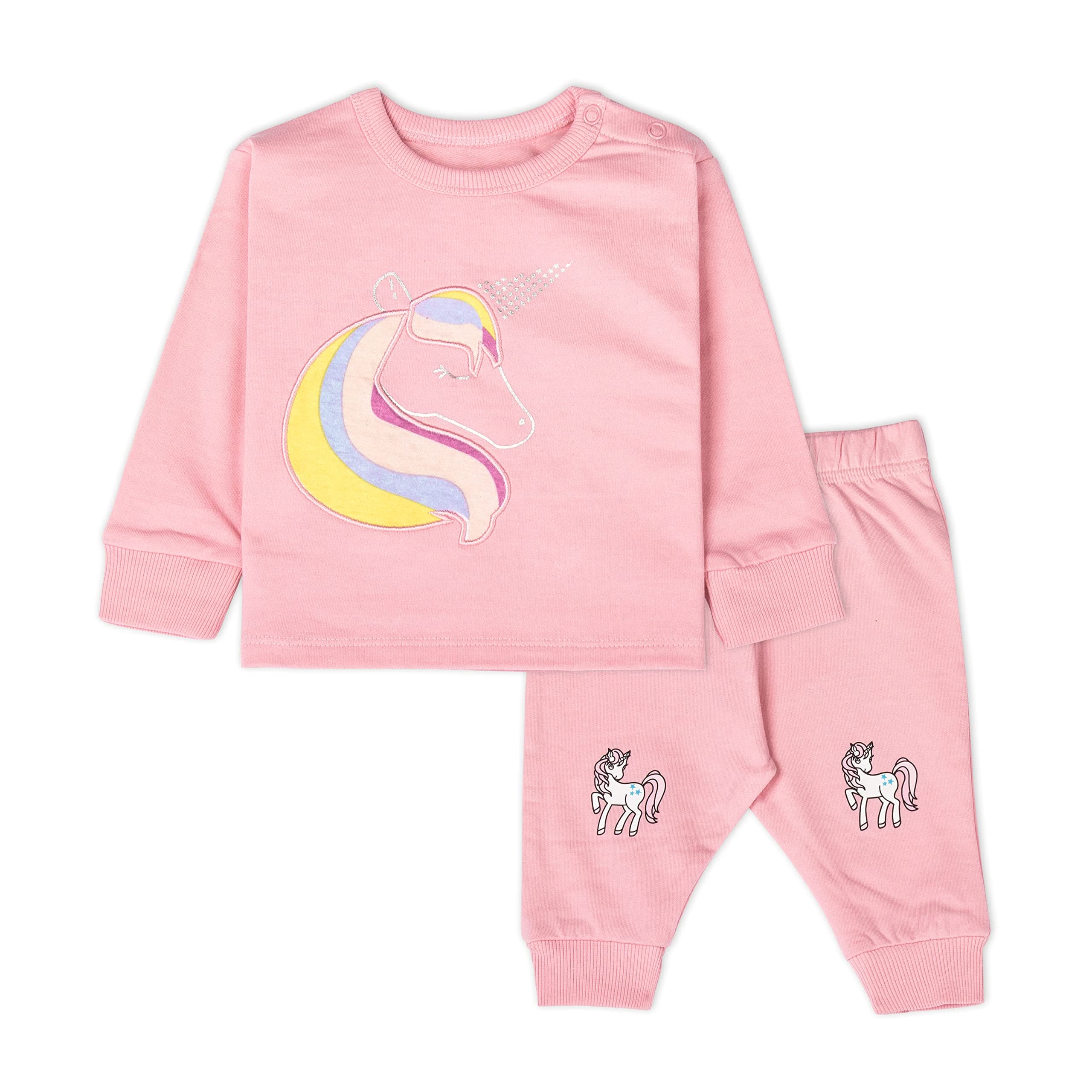 ARIEL Cotton Fleece Clothing Sets for Boys & girls - Unisex Winter Clothing sets Full Sleeve T-shirt & Pant