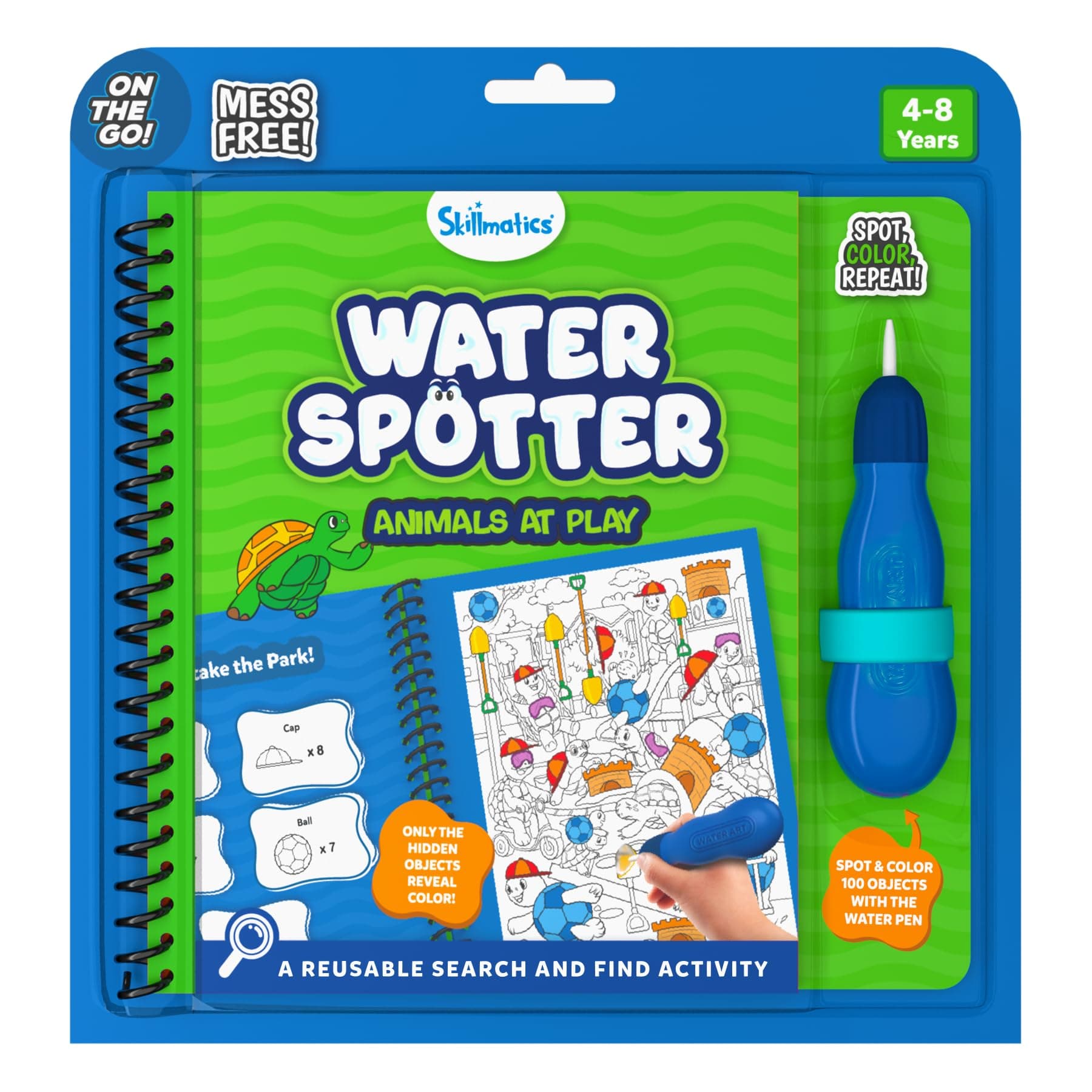 Skillmatics Reusable Search & Find Book - Water Spotter, Mess-Free, Fun Learning Activity, Animals, Travel Toy, Gifts for Boys & Girls Ages 4, 5, 6, 7, 8