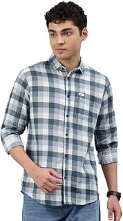 Majestic Man Men Comfort Slim Fit Opaque Checked Cotton Casual Shirt