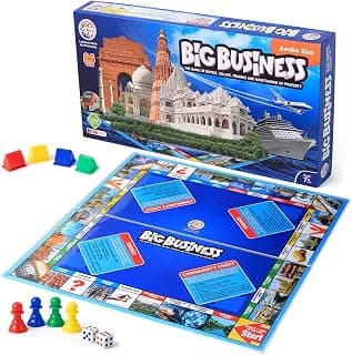 Ratna's Big Business Board Game Jumbo Size (40 x 40 cm) with Plastic Money Coins for 2 to 4 Players, Family Board Games for 7+ Year Old