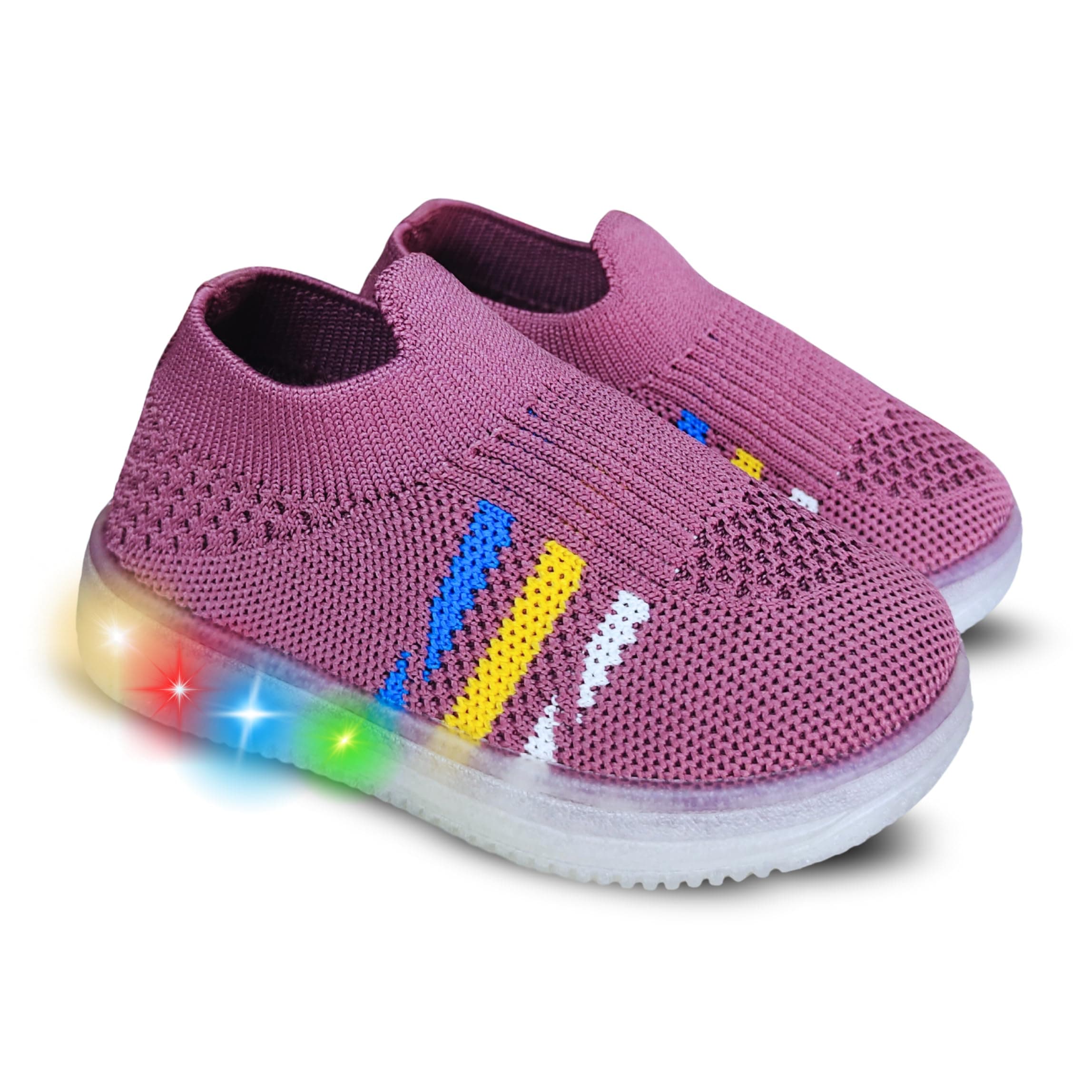 FootStation “Jugnu” LED Light-Up Baby Shoes (0–5 Years) | Soft Sole Comfort for Tiny Feet, Breathable Knit, Easy Slip-On | Magical Glowing Shoes for Happy Kids.