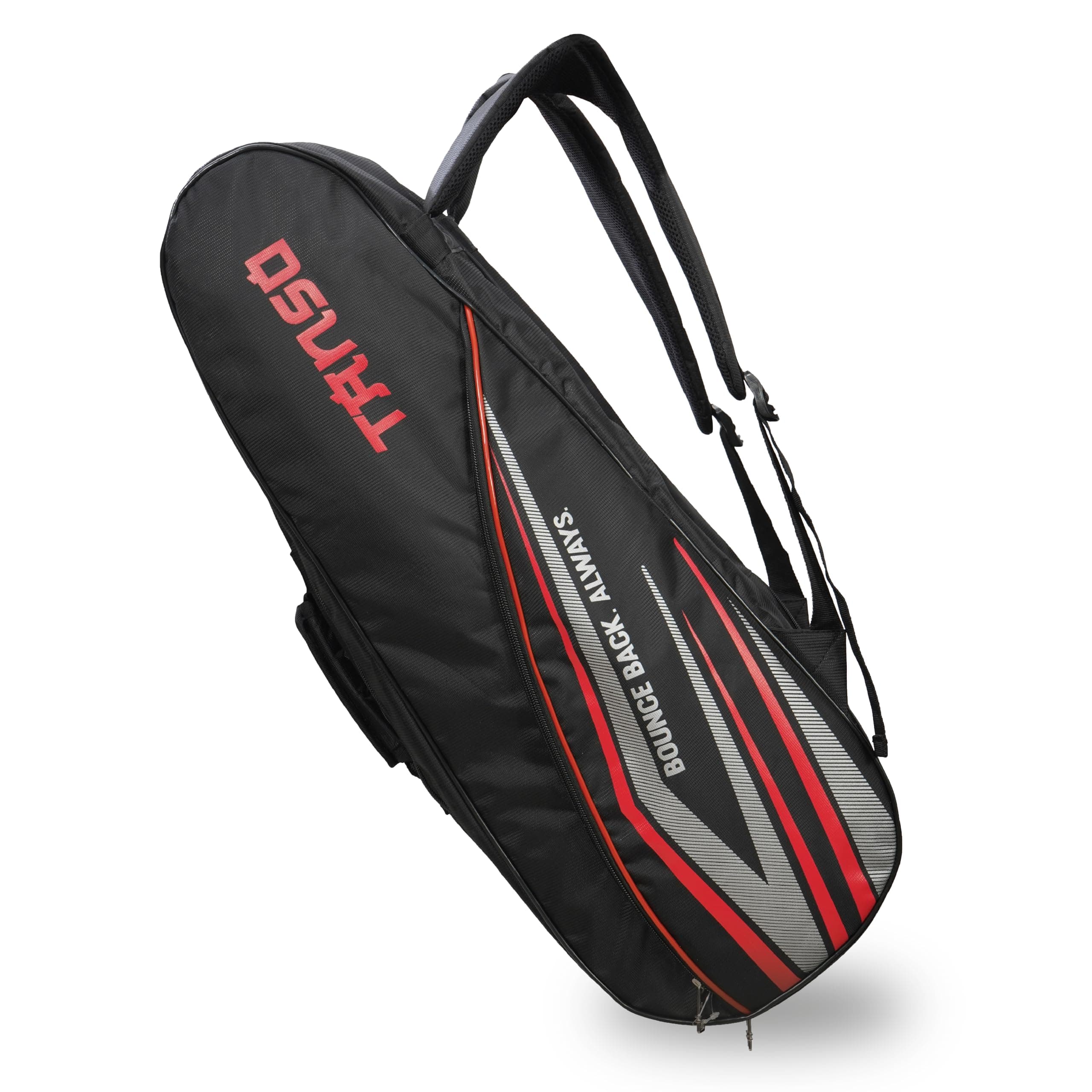 TANSO T-Blast Badminton Kit Bag | Spacious Racket Bag with Two Large Compartments and Separate Shoe Compartment | Front Zipper Pocket and Adjustable Straps