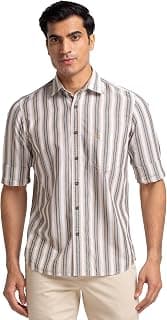 Colorplus Tailored Fit Medium Fawn Formal Shirt for Men