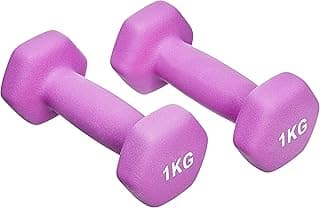 AmazonBasics Neoprene Dumbbell Pair, 2 x 1Kg Violet