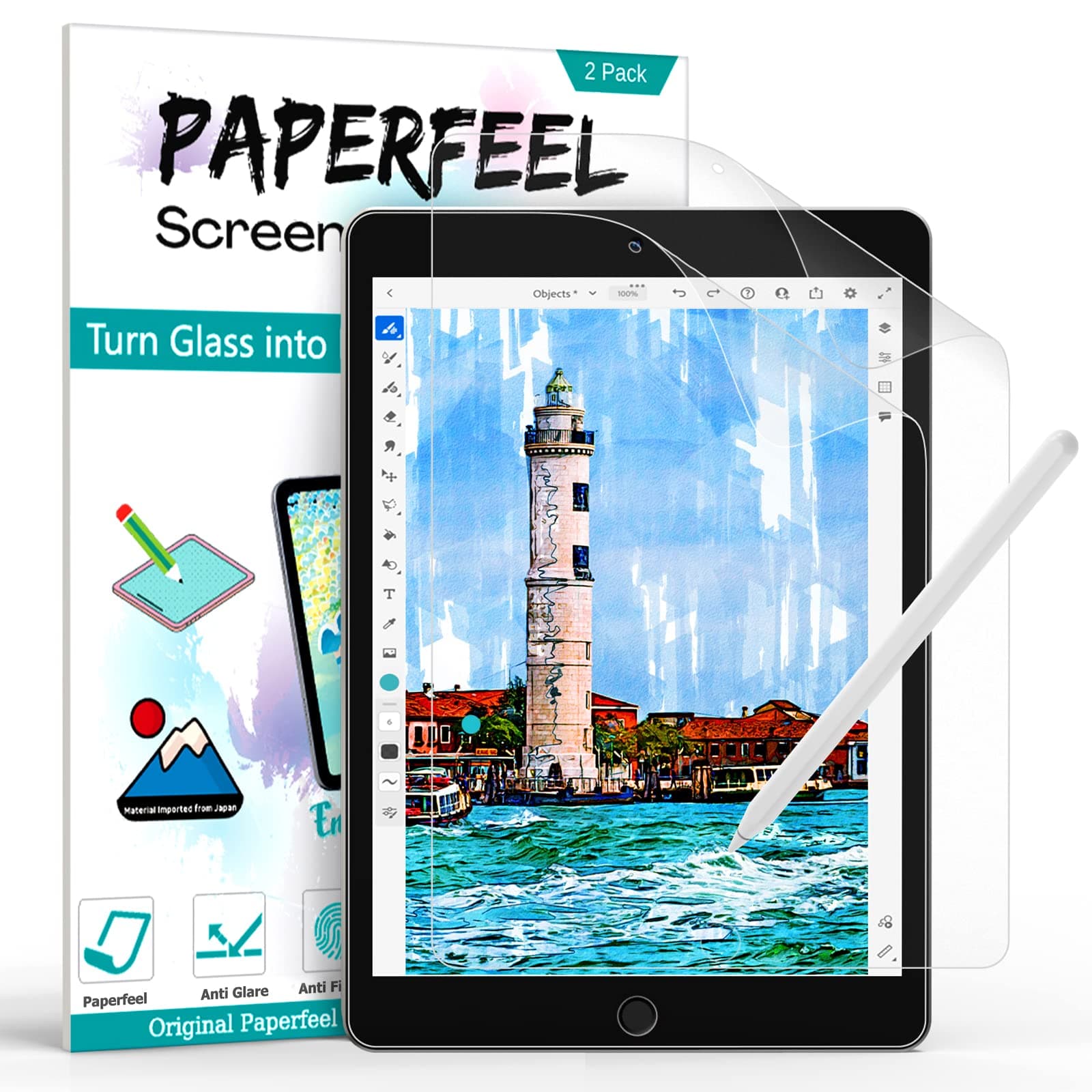 PAPERFEEL [2 Pack] Screen Protector For iPad 9Th /8Th /7Th Generation (10.2 Inch, 2021/2020/ 2019 Model) Matte Pet Paper Full Screen Protector For iPad 10.2 - Anti-Glare/Anti-Fingerprint For Tablets