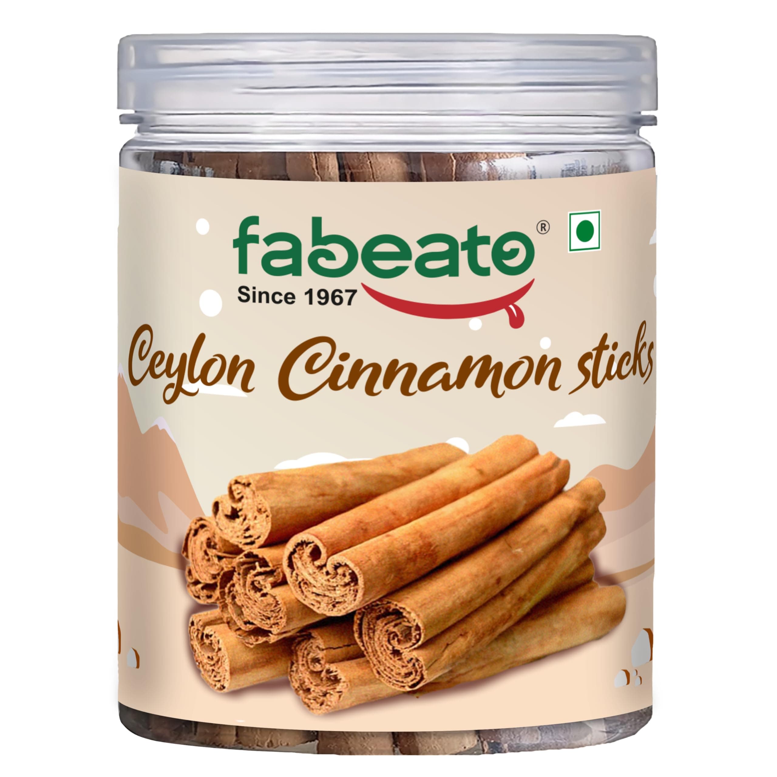 Fabeato Ceylon Cinnamon Stick - SriLankan Dalchini Whole Bark- Aromatic Whole Spices- Ideal for Cooking, Baking, and Beverages- Fresh & Handpicked- Rich In Antioxidants, 100 gram