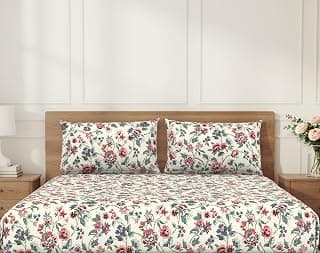 Welspun Arlo 100% Cotton Double Bedsheet with 2 Pillow Covers, 220x240 cm Double Bed Sheet, Soft Breathable Fabric, Fade Resistant, Easy Care, Comfortable Cooling Bed Sheet, Light Yellow