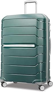 Samsonite Freeform Hardside Expandable with Double Spinner Wheels, Sage Green, Checked-Large 75cm