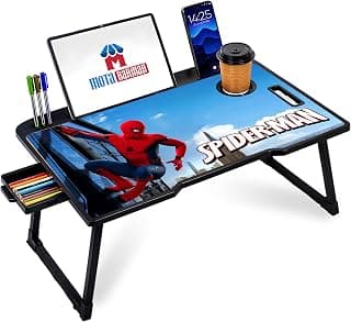 Study Table Bed Table Premium Laptop Table/Foldable and Portable Wooden/Writing Desk for Office/Home/School (Spiderman)