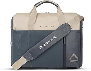 uppercase 14L Omega 02 Professional Laptop Messenger Bag | upto 15.6''| 3x More Water Resistant Tablet Compartment| Multiple Organisers|Office Bag for Men & Women (Steel Blue)
