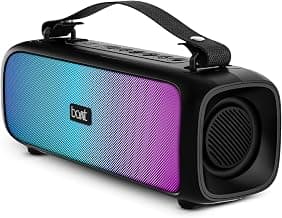 boAt Stone 580 Bluetooth Speaker with 12W RMS Stereo Sound, LED Lights, Up to 8 HRS Playtime, TWS Feature, FM Radio, Multi-Compatibility Mode, IPX4(Midnight Black)