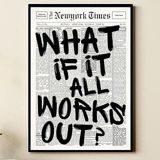Minimalist Motivational Quote Premium A4 Wall Frame | “What If It All Works Out” Emotionally Calming Aesthetic Home Décor | Inspirational Modern Wall Art Frame for Bedroom, Living Room, Office & Study