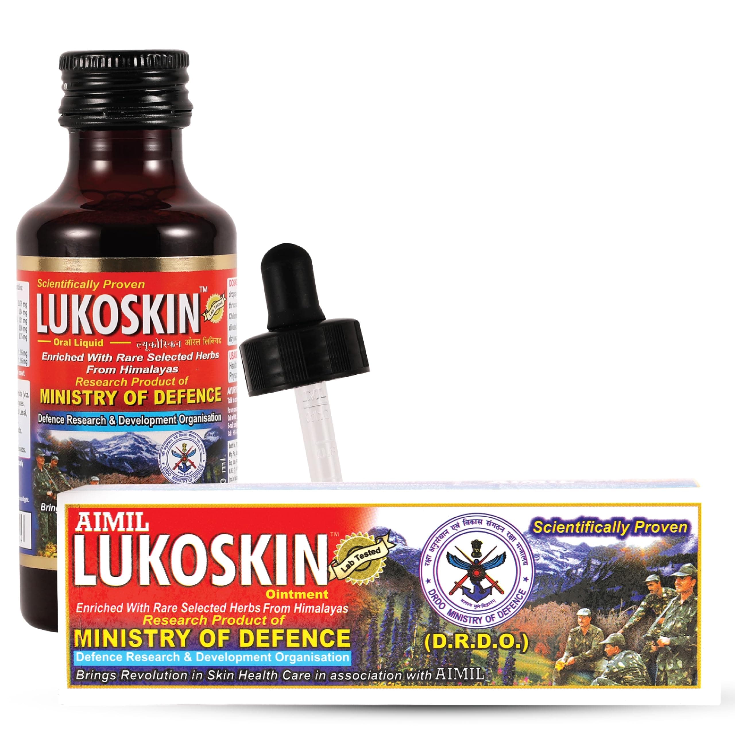 Aimil Lukoskin Ointment and Liquid Combo - Ointment 40 gms + Oral Liquid 100 ml