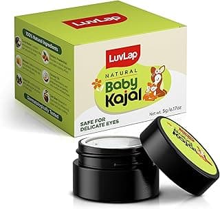 LuvLap 100% Natural Baby Kajal 5g, with Pure Cow Ghee, Cocoa Butter, Coconut Oil, Sweet Amond & Castor Oil, Soothes & Nourishes Eyes of New Born & Kids, Irritation-free, Dermatologically Tested