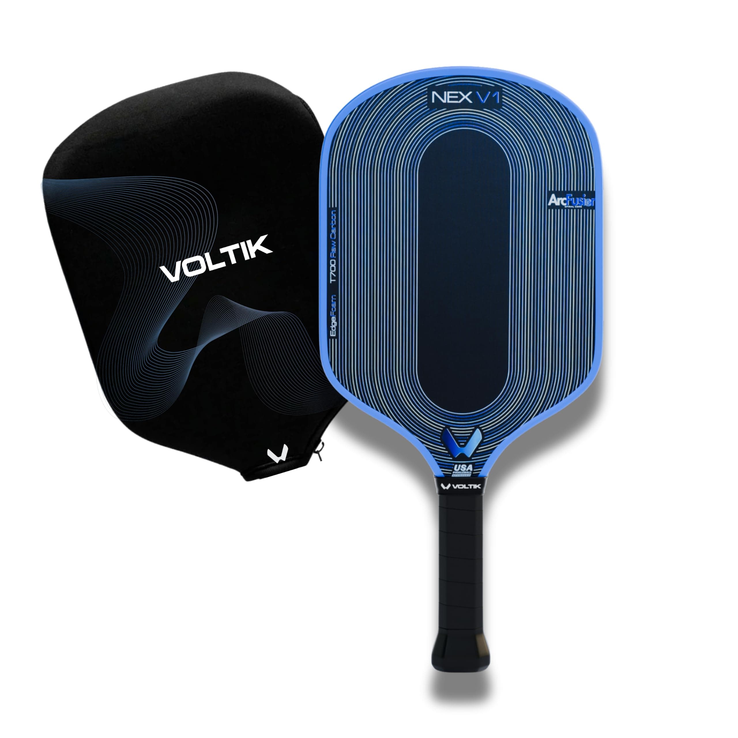 VOLTIK NEX V1 POWERBLADE Pickleball Paddle – Spiral Arc-Fusion Core for Explosive Power – T700 Raw Carbon Fiber Face – 16mm Hybrid Core with Edge Foam – Built to USAPA Tournament Standards.