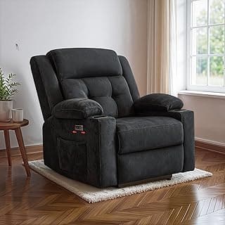 DROGO Luxora Zero Gravity Electric Motorised Single Seater Recliner Sofa with Rapid Recline Technology, Premium Fabric & Padded Body | Recliner Chairs for Home Relaxing with 1 Yr Warranty (Black)