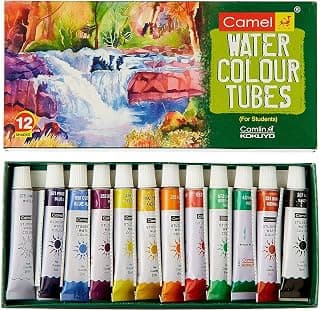 Camlin Water Colour Tubes for Student - 12 Shades, Multicolor