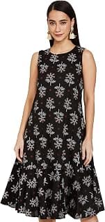 Amazon Brand - Myx Women Rayon Knee-Length A-Line Dress (Available in Plus Sizes)