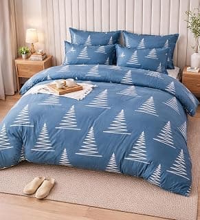 Pepperfry Single Comforter, Blue Cotton 7.4ft x 7.3ft 210 Thread Count Abstract Design, Soft Lightweight & Comfortable