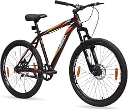Hero RIOT 26T Single Speed Mountain Bicycle for Adult | Brown | Front Suspension | Disc Brake | Steel Frame : 16.5Inches | Rider Height : 5ft 0" - 5ft 8" | 95% Pre-Assembled(Ready to Ride in 5 Mins)