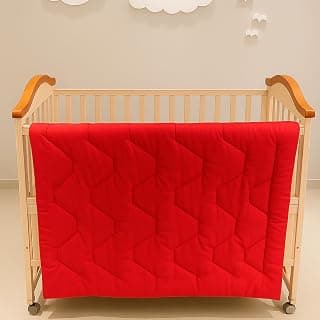 Fareto Baby & Kids Blanket Cum Comforter All Season Use Reversible Blanket for Babies (0-8 Years) Ruby Red and Brown, 1 Piece
