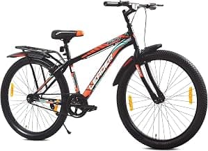 Leader Beast 26T IBC Premium City Bike Cycle with Inbuilt Carrier, Single Speed Cycle for Men, Matt Black - Ideal for Ages 10+, Rigid, 18 inches