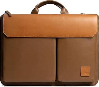 DailyObjects Leather Urban Tech Briefcase Bag | Laptop Messenger Bag with Sturdy Handle | Detachable Shoulder Strap | Magnetic Closure & Trolley Sleeve | Compatible with MacBook & Laptops Upto 16 Inch