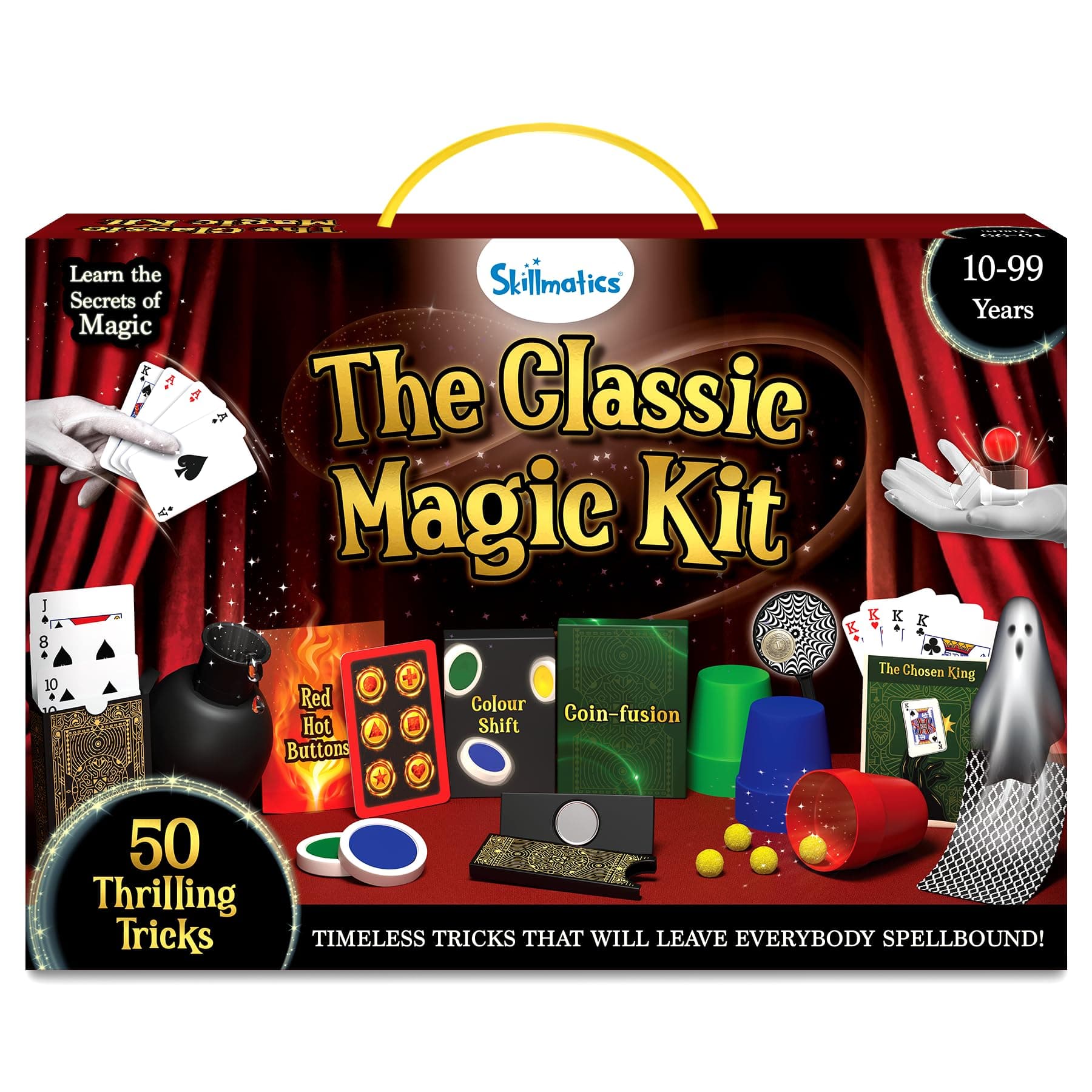 Skillmatics Magic Kit for Kids – Perform 50 Classic Magic Tricks & Illusions with Real Magician Props, Step-by-Step Guide & Secret Techniques, Fun Gift for Boys & Girls Ages 10, 11, 12 & Up