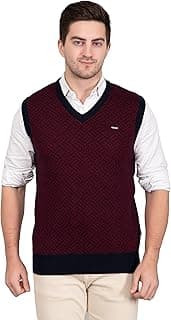 GODFREY Woolen V Neck Sleeveless Half Sweater for Man Winter