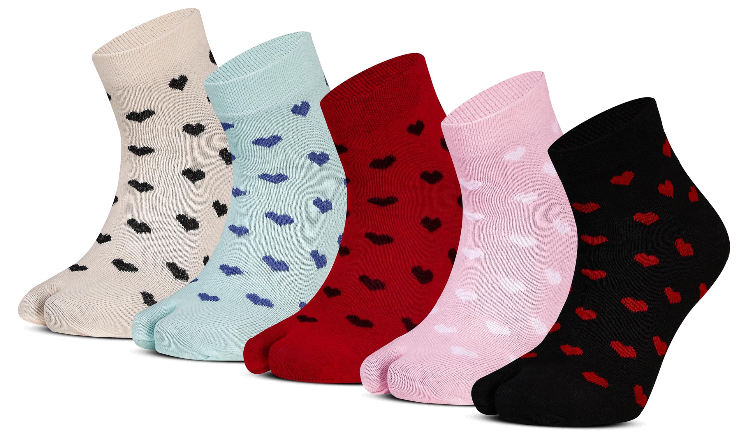 RC. ROYAL CLASS Women's Ankle Length Soft Cotton Thumb Multicolored Socks, Pack of 5, Free Size