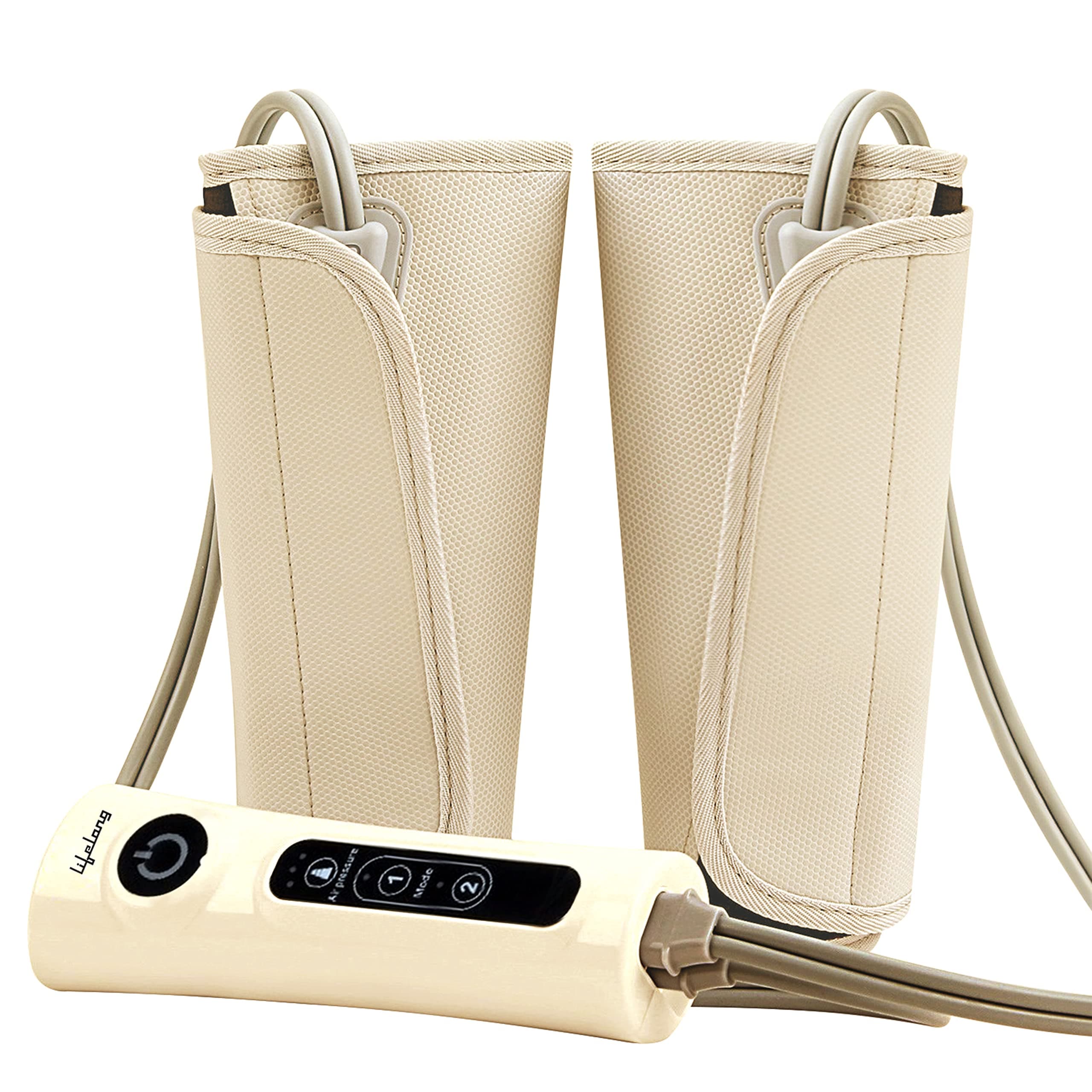Lifelong LLM18 Air Pressure Massager for blood circulation and pain relief of Arms, Leg, Calf and Foot (Beige)