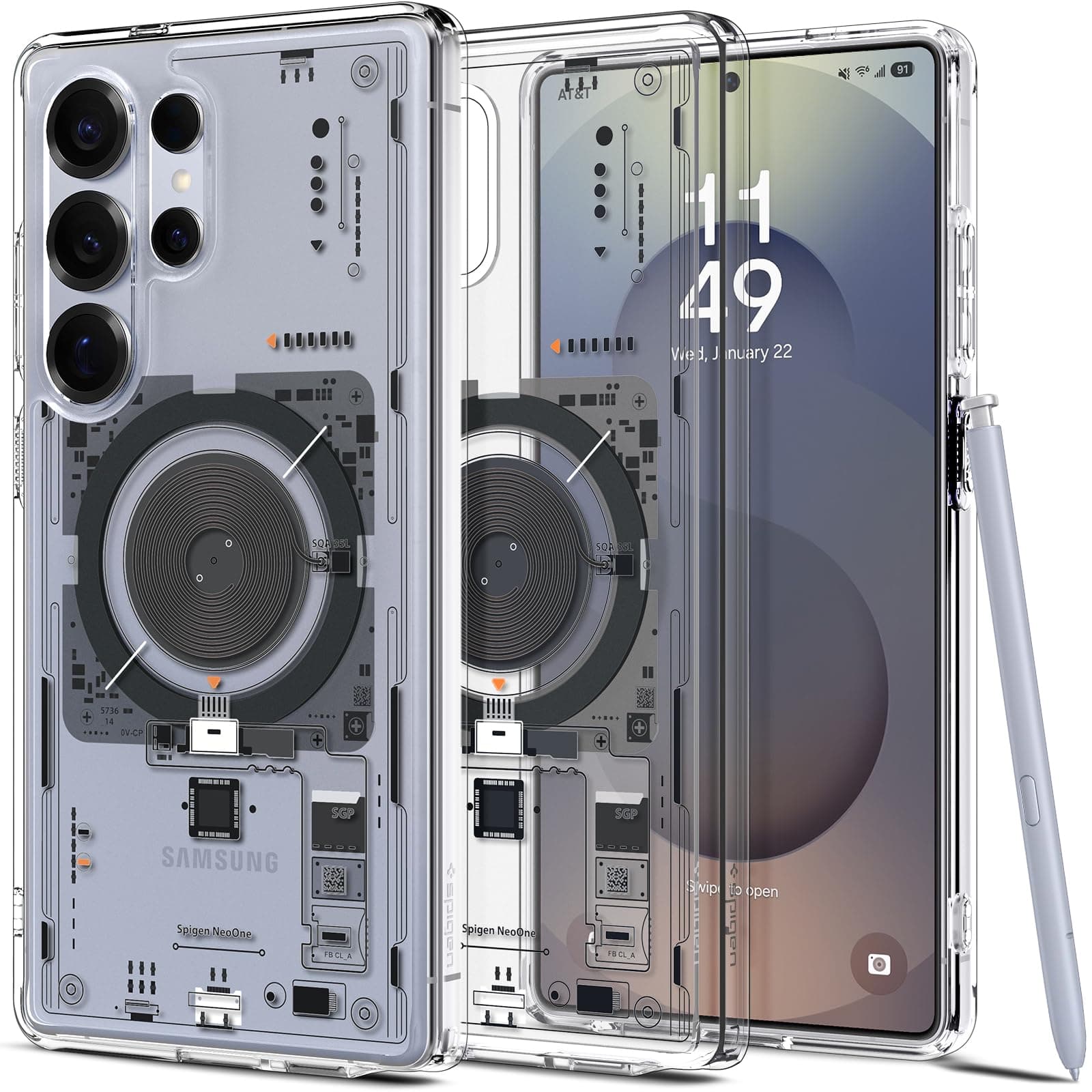 Spigen Ultra Hybrid MagFit | Samsung Galaxy S25 Ultra Case [WPC Qi2 Certified] [MagSafe] [Transparent] Galaxy S25 Ultra Back Cover | TPU+PC - Neo One