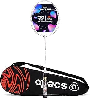 Apacs Finapi 232 (Unstrung, 38 LBS Max Tension) Made in Vietnam | 100% Japanese Graphite | High Modulus | High Power Badminton Racket with Free Full Cover | G1-4 1/4 inches (White)