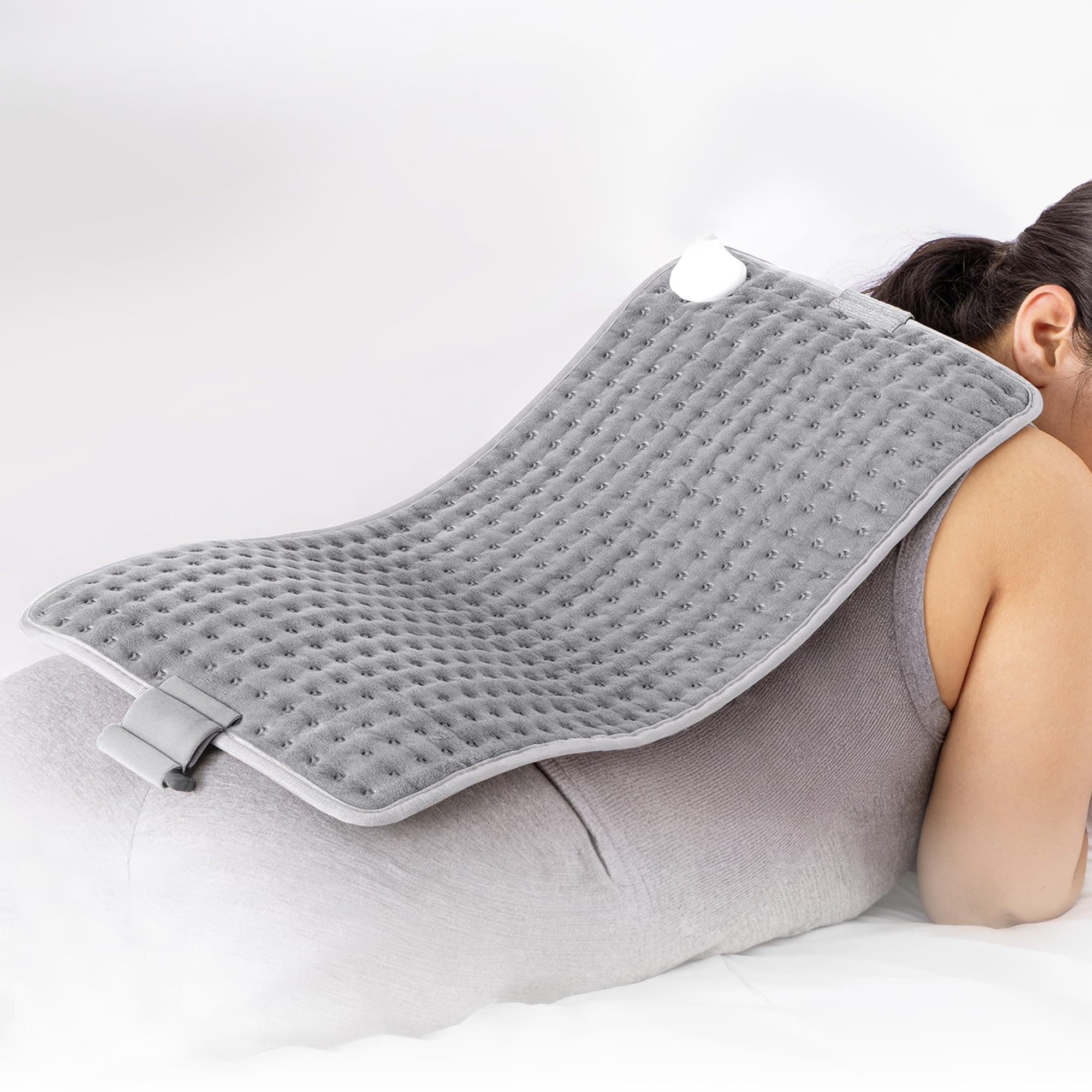 Frido Electric Heating Pad for Pain Relief with 9 Temperature Settings (40–65°C), Heat Therapy Pad for Back, Shoulders, Thighs & Period Cramps, Auto Shut-Off with 4 Preset Timers, Machine Washable